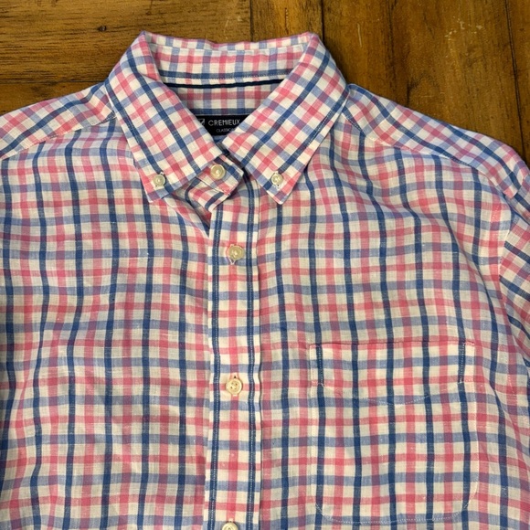 Cremieux Classics Men's Multicolor Checkered Long Sleeve Linen Shirt, Medium - Picture 3 of 13